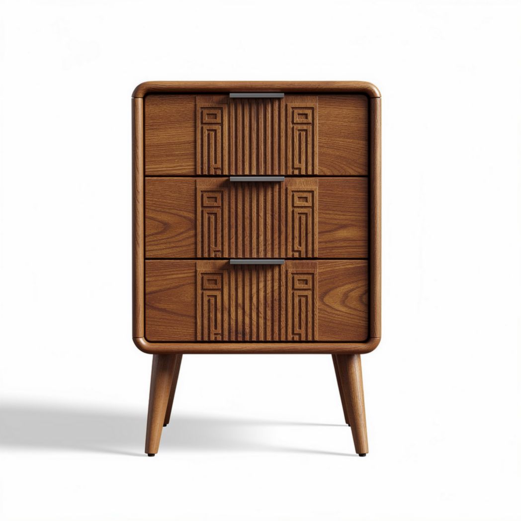 Commode en bois marron avec trois tiroirs dimensions 40 x 30 x 60cm