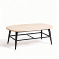 Table basse en bois clair avec pieds noirs dimensions 120 x 60 x 40cm