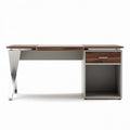 Bureau en bois de chêne avec tiroir et espace de rangement 150 x 75 x 75cm