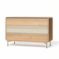 Commode en bois de hêtre avec panneaux décoratifs 90 x 45 x 75cm